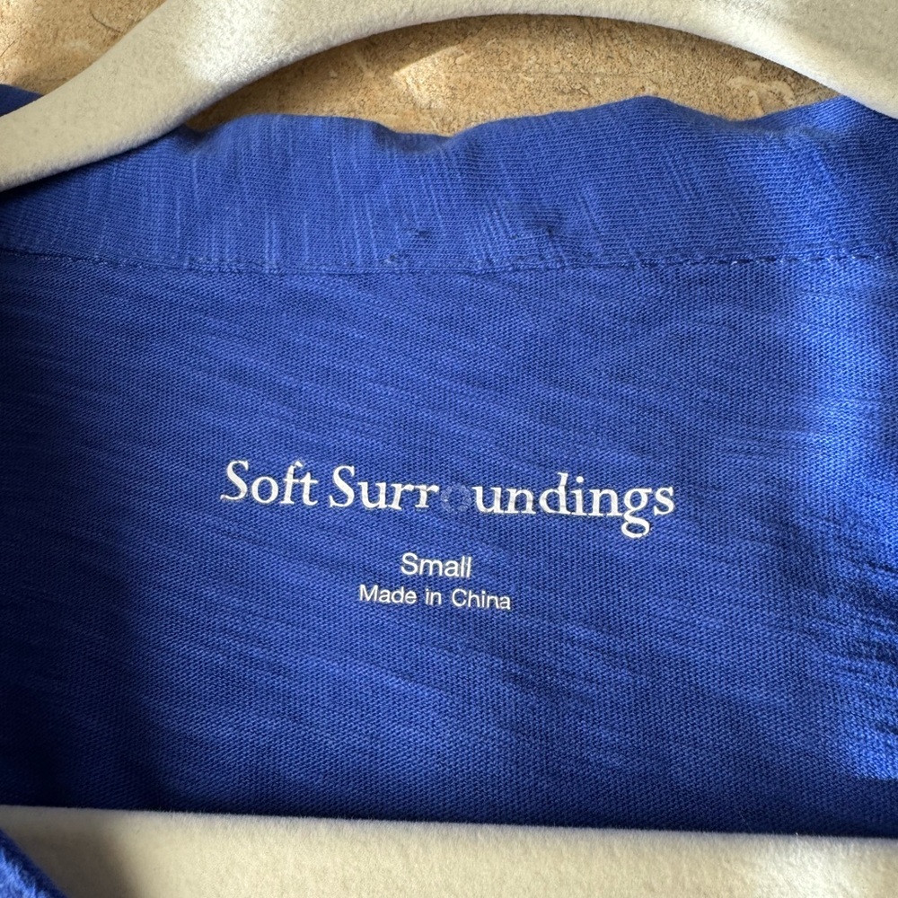 Soft Surroundings Royal Blue Button-Front Shirt Dress - Picture 8 of 10